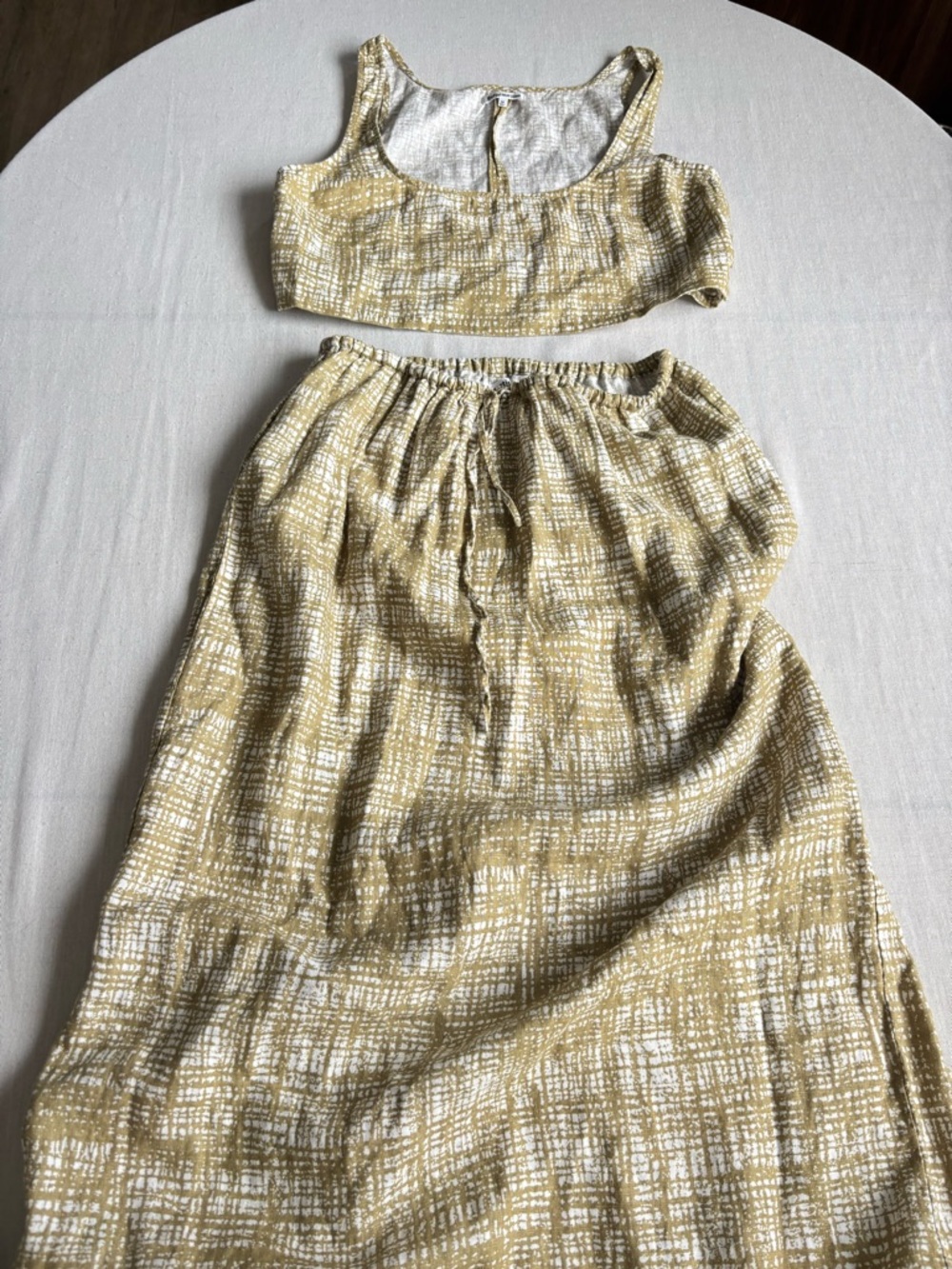 Reformation Amir Linen Two Piece Set Yellow Top and Maxi Skirt Size M - Picture 2 of 12